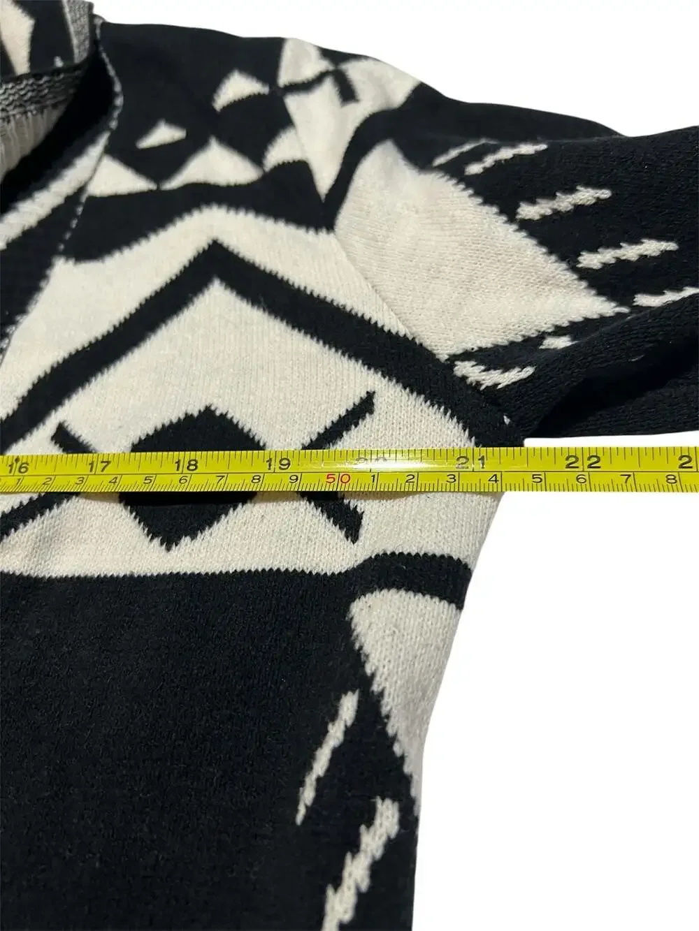 St. John's Bay Women's Aztec Tribal Print Open Front Long Cardigan Sweater - Picture 7 of 8